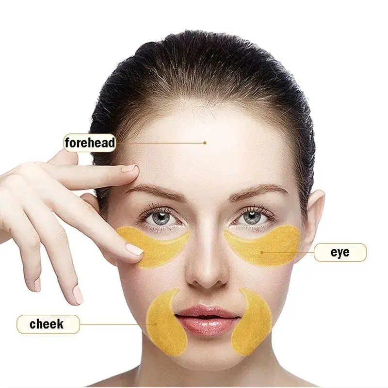 60pcs Gold Crystal Collagen Eye Masks Moisturizing Firming Gel Patches for Anti-Aging Dark Circles Eye Skin Care