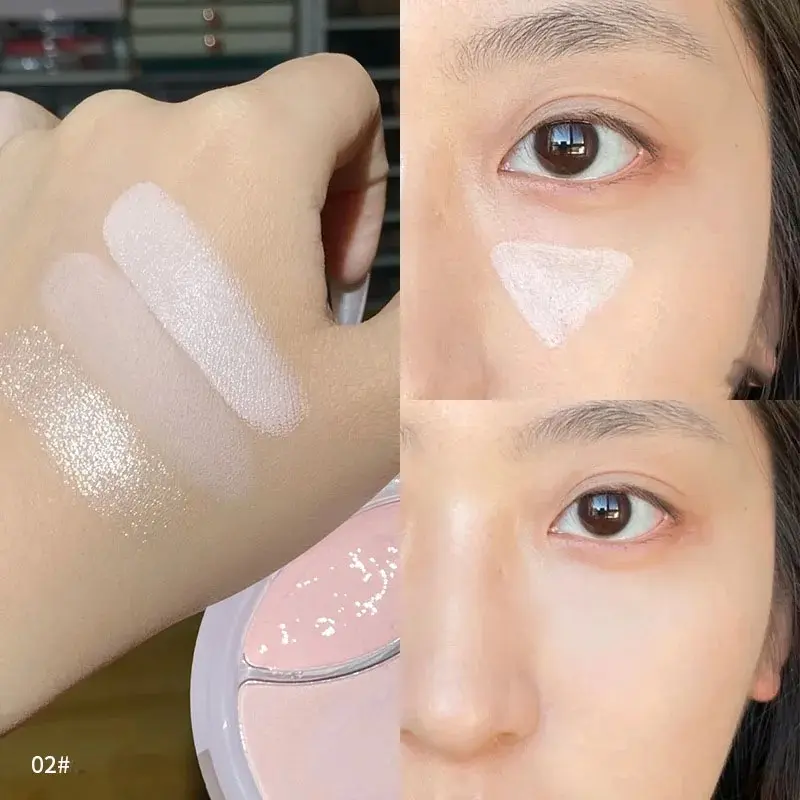 3D Matte&Shimmer Highlighter Powder Cream Water Light Pearl High Gloss Brighter Contouring Face Shading Concealer Makeup Palette