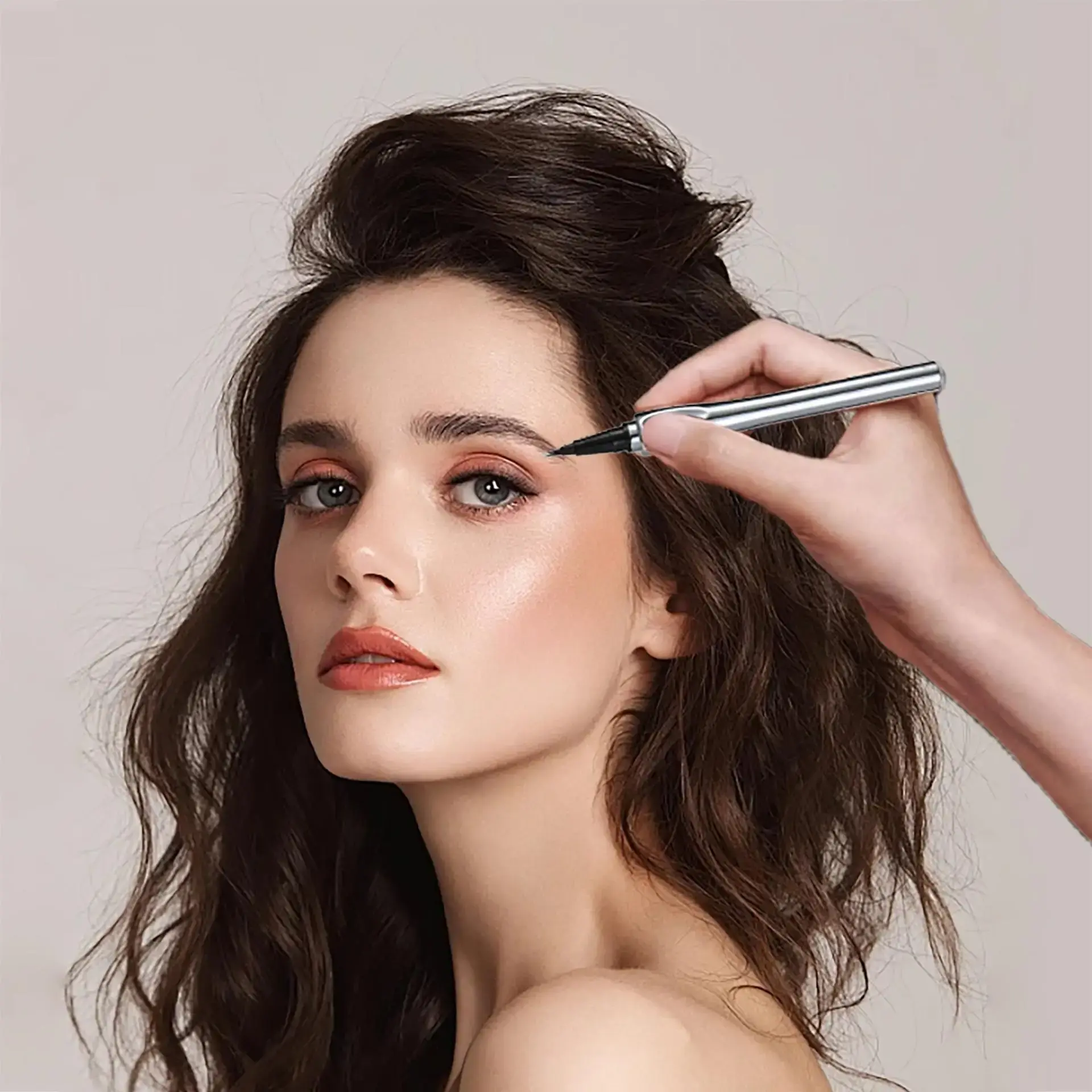 3 Colors 2-Point Wild Eyebrow Pencil Long-Lasting Waterproof Thin Liquid Silkworm Korean Makeup Brow Tattoo Gripping Pen