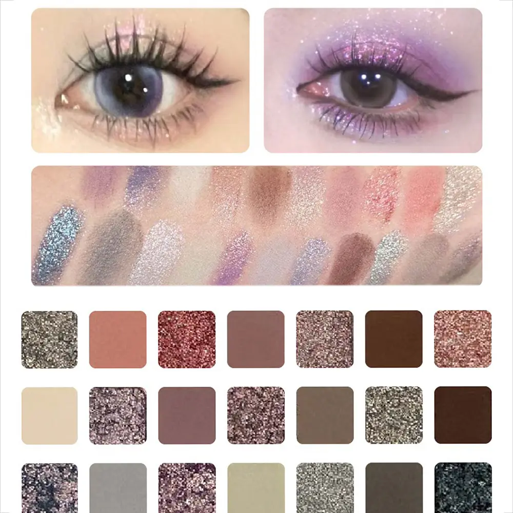21-Color Chameleon Flashing Eyeshadow Palette Cold Moon Multi-functional Matte Shimmer Glitter Pigments Long-lasting Makeup