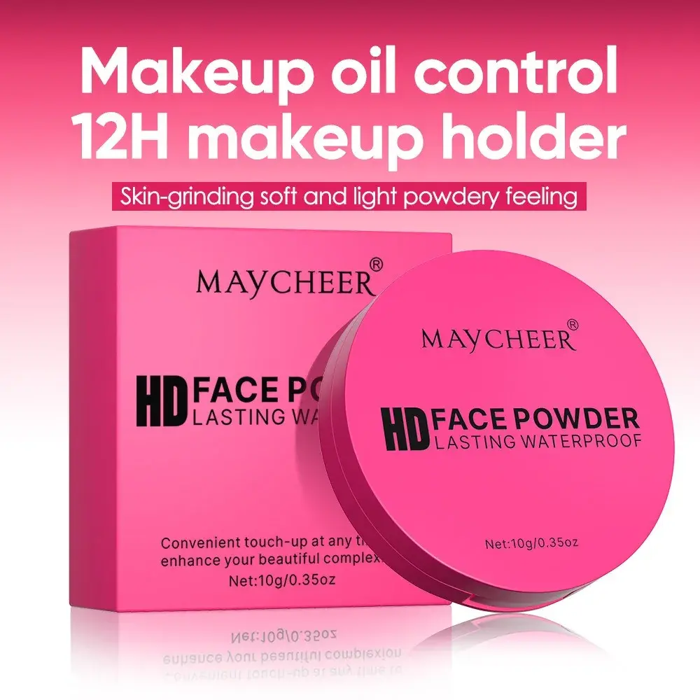 Natural Matte Pressed Powder Foundation - Oil Control Brightening Whitening Compact Concealer Face Base Makeup Cosmetic