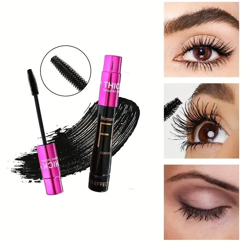 3D Fiber Mascara Effect Waterproof Long-Lasting Natural Curling Eyelashes Non-Smudging Maximize Volume Intense&Thick Lengthening