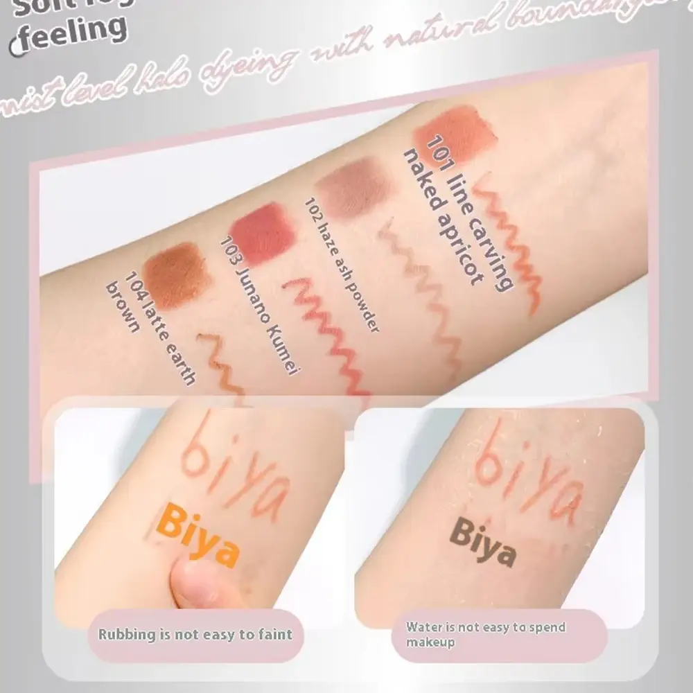 Biya Waterproof Double-Ended Lip Liner And Brush Set Long-Lasting Matte Soft Mist for 3D Full Lip Contour