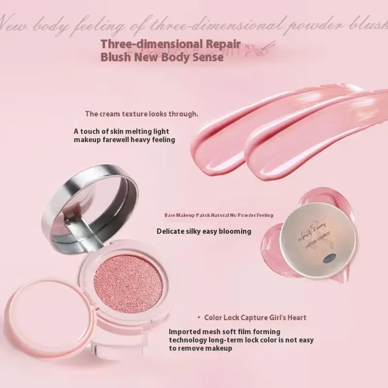 Sweet Color Translucent Air Cushion Blush Pink Powder for Young Girls Korean Vitality Complexion Improvement Tender Makeup