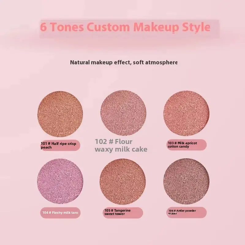 Sweet Color Translucent Air Cushion Blush Pink Powder for Young Girls Korean Vitality Complexion Improvement Tender Makeup