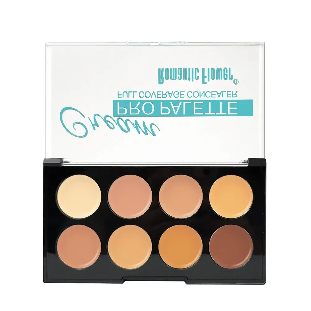 8-Color Full Coverage Concealer Palette 3-in-1 Contour Brighten Color Correct Waterproof Face Makeup for Dark Circles & Redness
