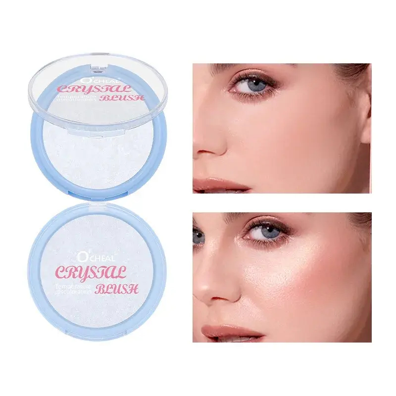 Temperature Warm Change Blush Clear Crystal Color Changing Highlight Long Lasting Fine Shimmer Blush Cream Natural Nude Makeup