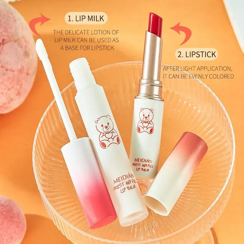 MeiDian Thermo Color-Changing Lip Care Duo Hydrating Lipstick And Gloss Moisture Extract 2-in-1 Nourishing Set for Lip Care