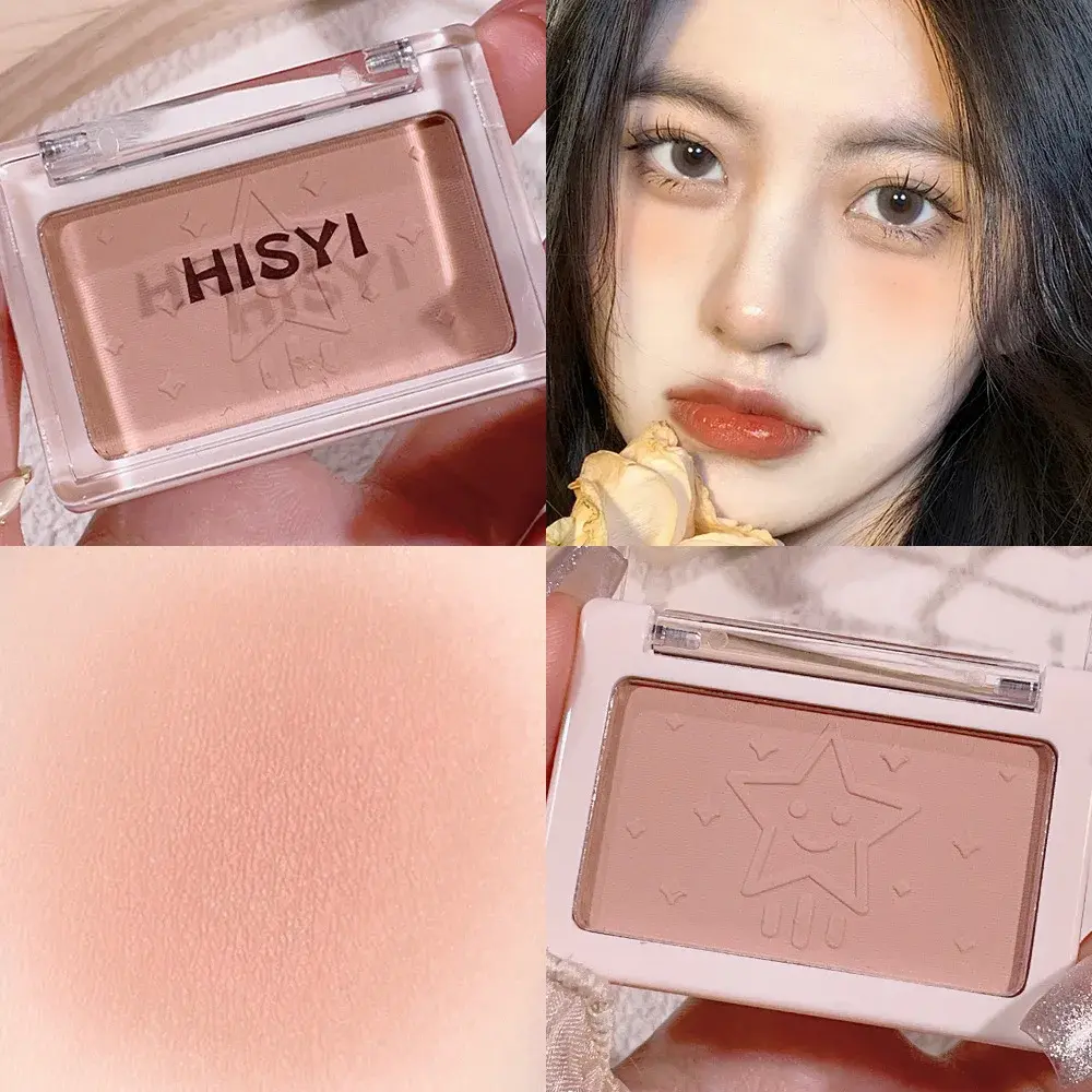 HISYI Peach Powder Blush Monochrome Long-Lasting Natural Matte Orange Soft Mist Six Colors Available
