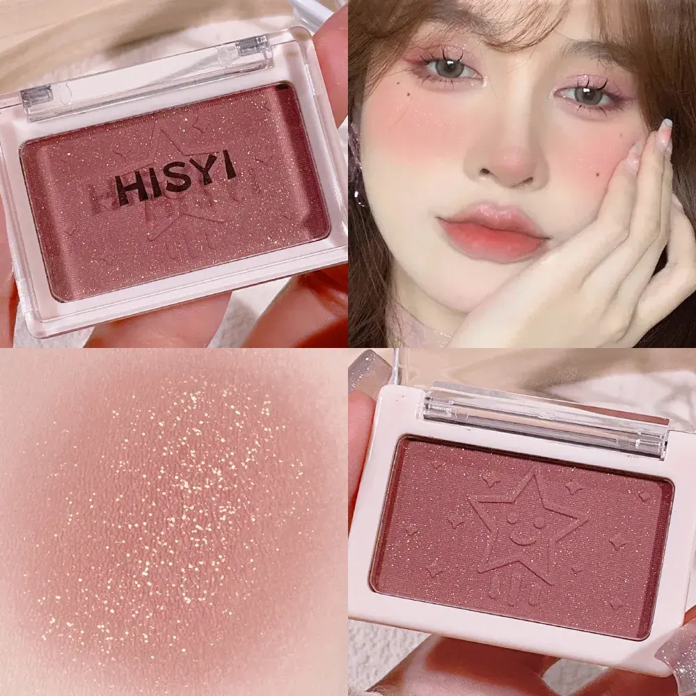 HISYI Peach Powder Blush Monochrome Long-Lasting Natural Matte Orange Soft Mist Six Colors Available