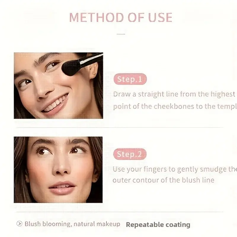 HISYI Peach Powder Blush Monochrome Long-Lasting Natural Matte Orange Soft Mist Six Colors Available