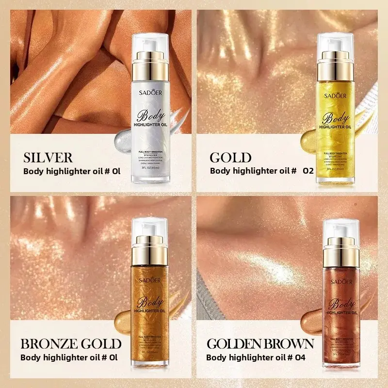 1PC Body Shimmer Spray Glitter Spray Shiny Body Lotion Waterproof Body Glitter Mist Spray Liquid Illuminators Highlighter Powder