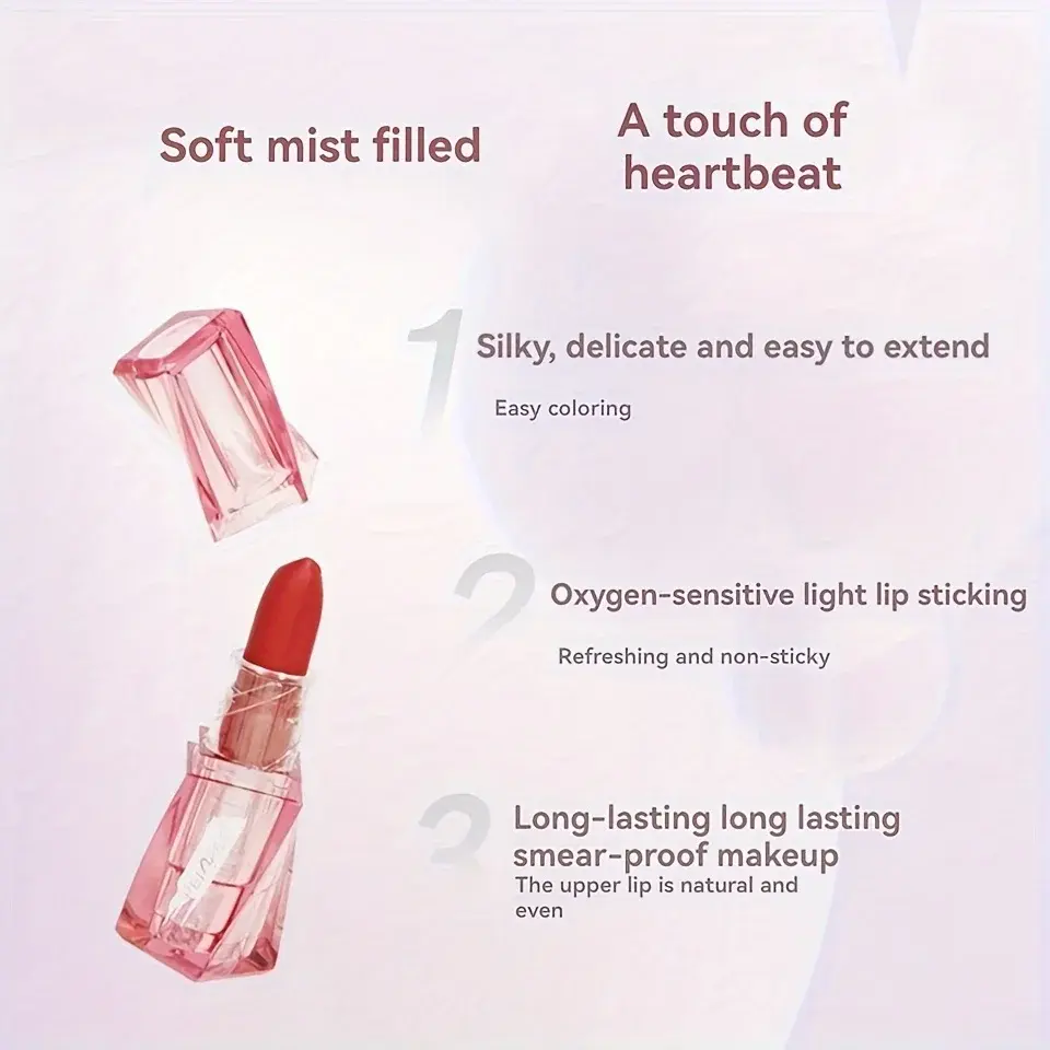 3 COLORS Crystal Hydrating Lipstick: Waterproof Kiss-Proof Long-Lasting Non-Sticky Perfect Valentine Gift for Daily/Party Use