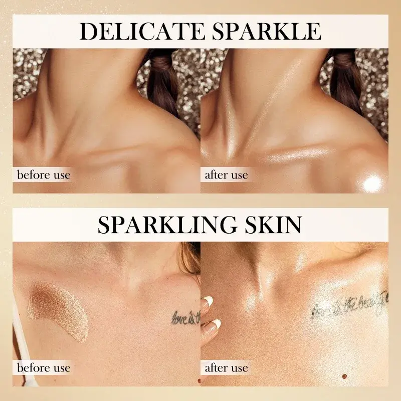 1PC Body Shimmer Spray Glitter Spray Shiny Body Lotion Waterproof Body Glitter Mist Spray Liquid Illuminators Highlighter Powder