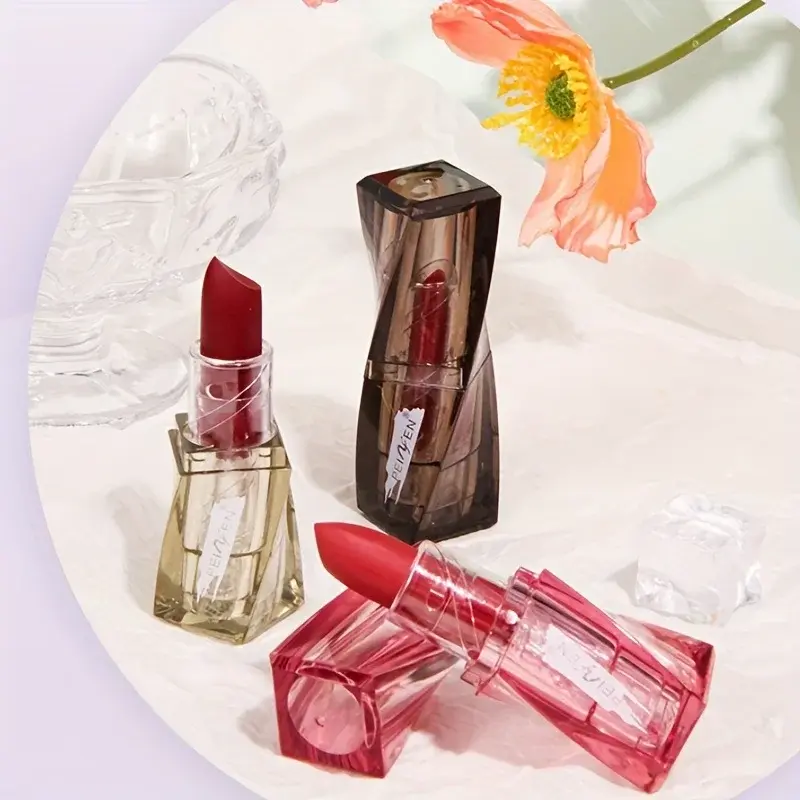 3 COLORS Crystal Hydrating Lipstick: Waterproof Kiss-Proof Long-Lasting Non-Sticky Perfect Valentine Gift for Daily/Party Use
