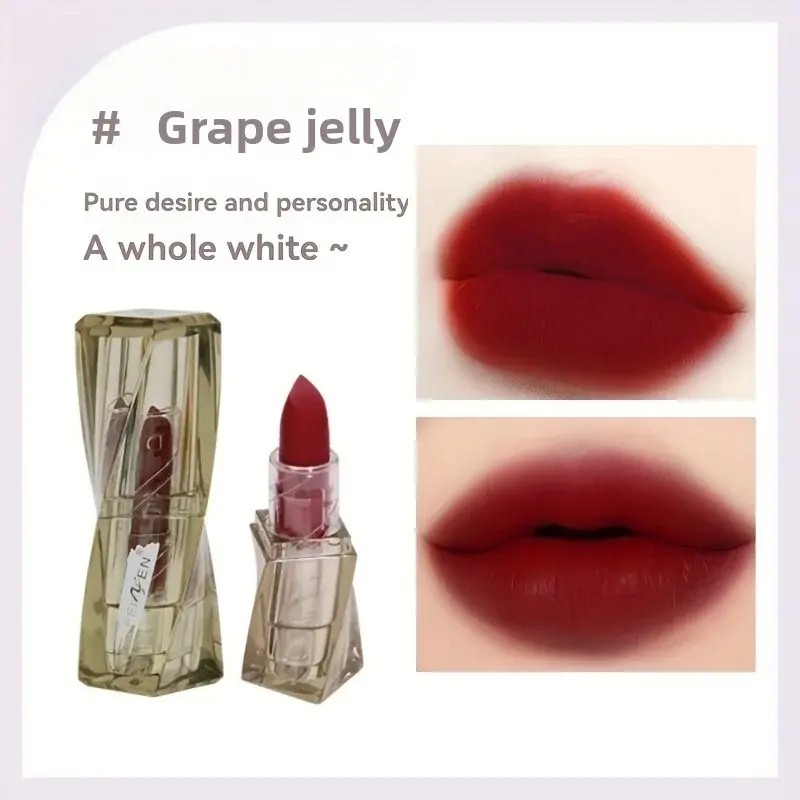 3 COLORS Crystal Hydrating Lipstick: Waterproof Kiss-Proof Long-Lasting Non-Sticky Perfect Valentine Gift for Daily/Party Use