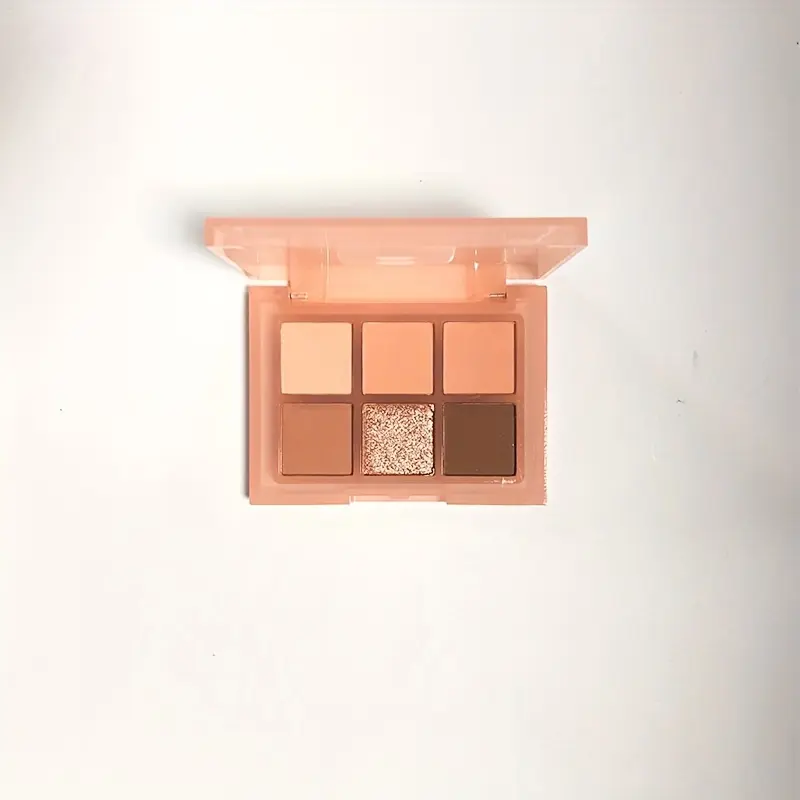 6-Color Eyeshadow Palette Matte & Shimmer Earth Tones with Blush Highlighter & Brow Powder All-In-One Compact Travel Makeup Kit