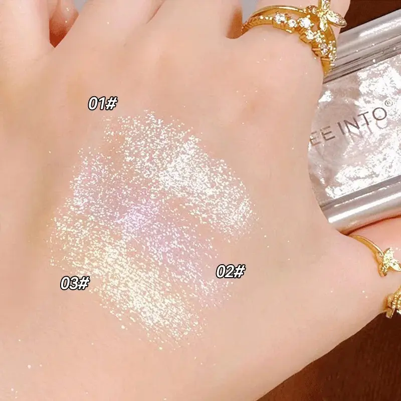 LEEINTO Dream Wave Highlighter Powder - Shimmer Pearl Glow Face & Body Cheekbones Contour Blush Natural Long-Lasting Makeup