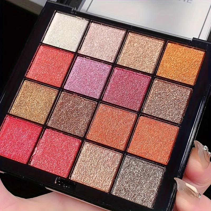 16 Earth Tone Eyeshadow Palette Matte Pearl Shimmer Milk Tea Color Mermaid Orange Natural Nude Makeup Palette for All Skin Types