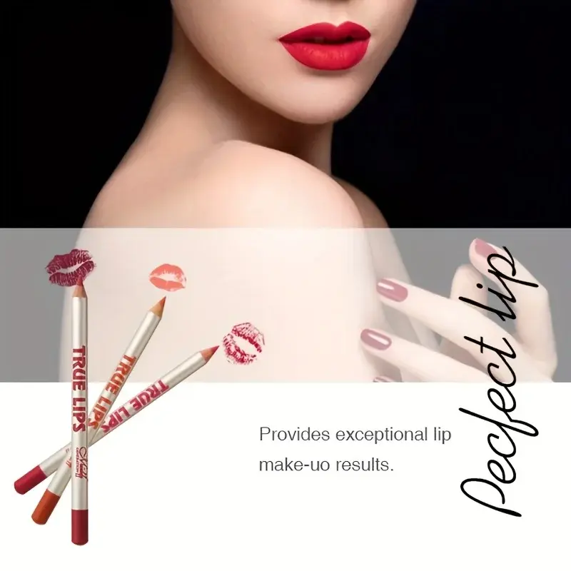 12PCS Wood Lip Liner Pencil Set Long-Lasting Waterproof Matte Lip Pencil Lipstick Pencil for Permanent Makeup&Tattoo Accessories