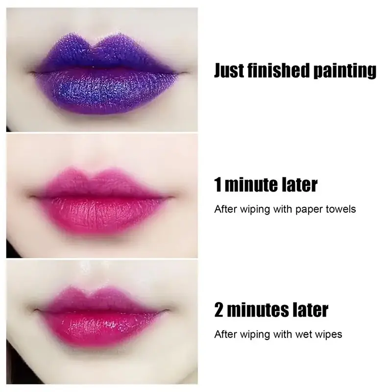 Blue Rose Lipstick Makeup Temperature Color Changing Lipstick Velvet Matte Moisturizing Waterproof Non-stick Cup Shiny Lipstick