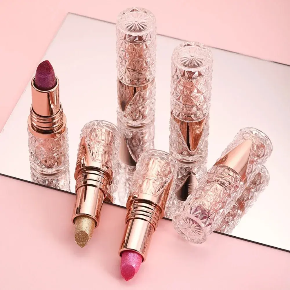 3 in 1 Pearlescent Sparkling Lipstick - Matte Glitter Waterproof Long-Lasting Pearl Shine Lip Gloss for Sexy Makeup Shimmer