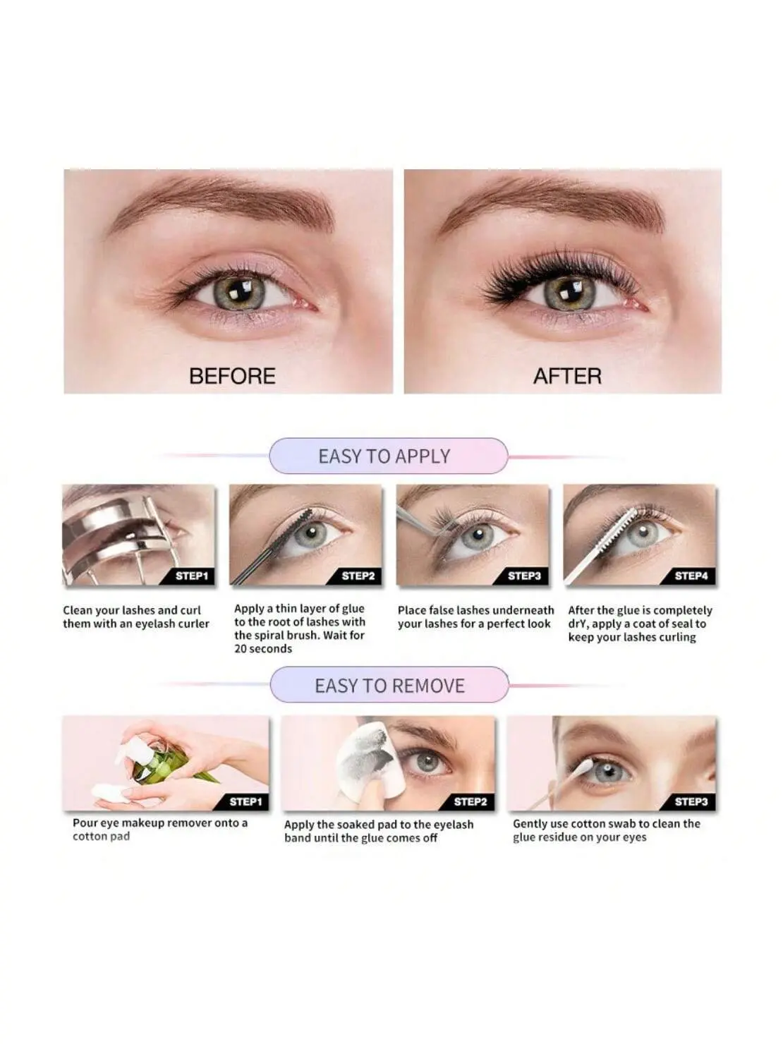 Lash Bond and Seal 10ml Individual Lashes Glue and Seal Super Strong Hold DIY Lash Extension and Lash Glue Remover 5ml Kit Hold