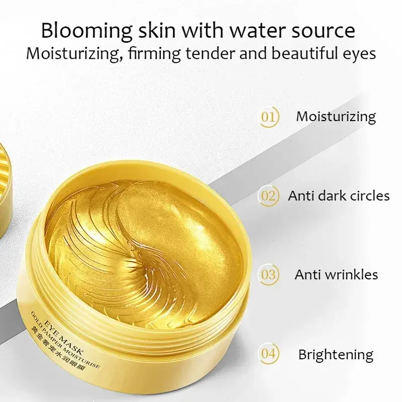 120pcs Seaweed Golden Collagen Eye Mask Anti Dark Circles Removal Eye Bags Moisturizing Firming Eye Patches Skin Care Products