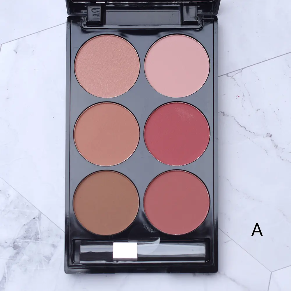 6-Color Blush & Contouring All-In-One Palette Pearlescent Matte Powder Makeup Set for Enhanced Natural Look