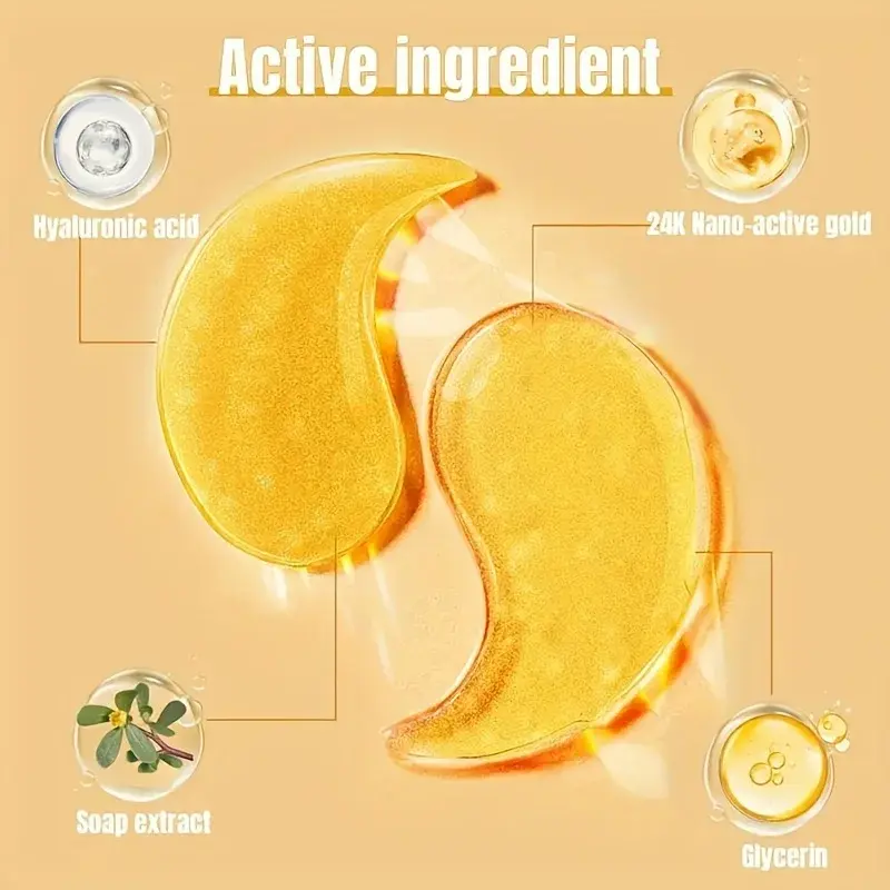 120pcs Seaweed Golden Collagen Eye Mask Anti Dark Circles Removal Eye Bags Moisturizing Firming Eye Patches Skin Care Products