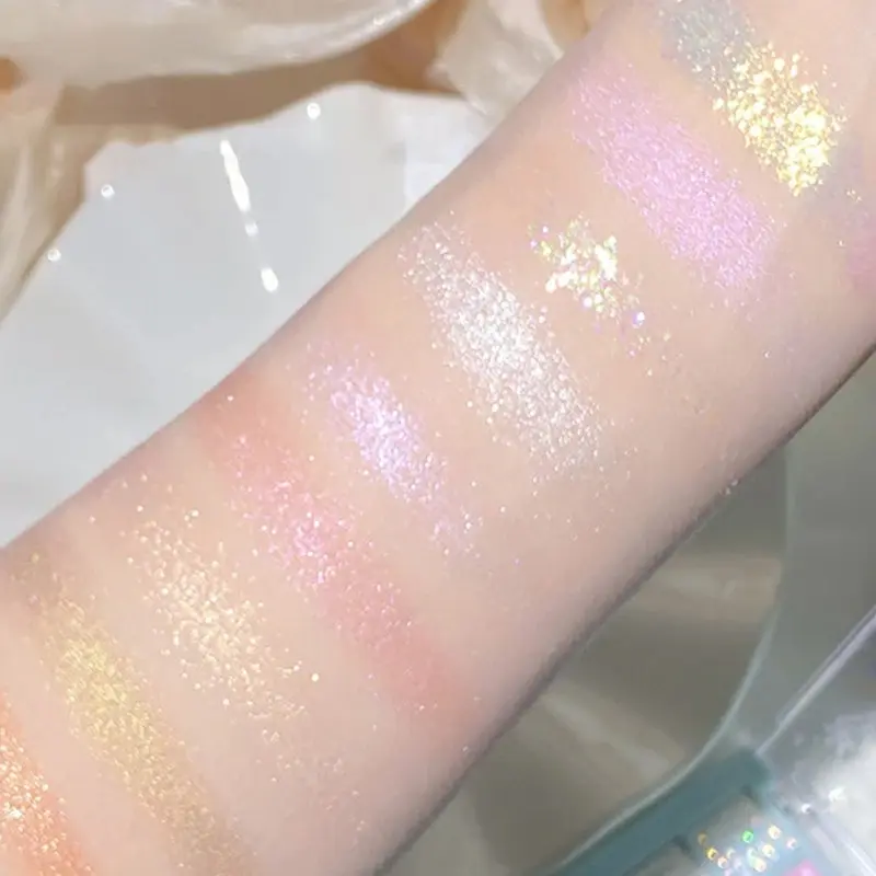 9-Color Snowflake Diamond Eyeshadow Palette Rose Pink Glitter Flash Polarization Highlighter Brightening Shiny Eye Makeup Tools