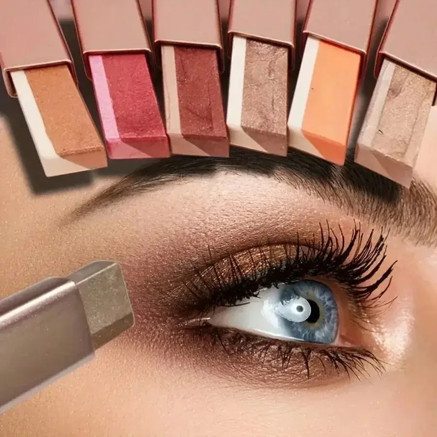 Double Color Glitter Matte Eyeshadow Stick  Long-Lasting Waterproof Bicolor Shimmer Portable Lazy Beauty Makeup Cosmetics