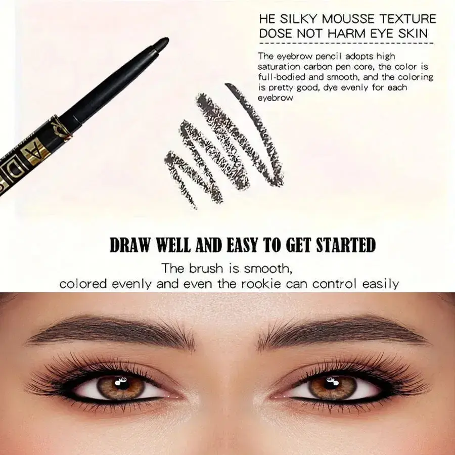 2/3pcs Long-Lasting Waterproof Black Eyeliner Pencils Smudge & Sweat Proof for Bold Eye Makeup