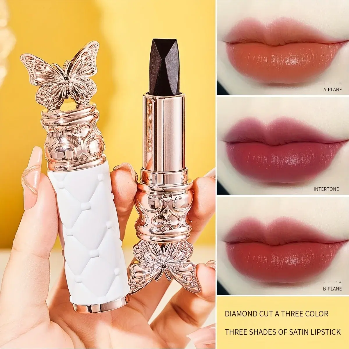 3 Color Non-Stick Lipstick Waterproof Long-Lasting Liquid Tint Moisturizing Tear-Off Lip Stain Color-Holding Formula
