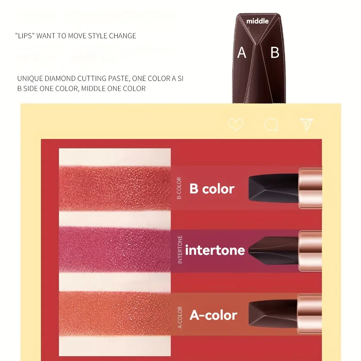3 Color Non-Stick Lipstick Waterproof Long-Lasting Liquid Tint Moisturizing Tear-Off Lip Stain Color-Holding Formula