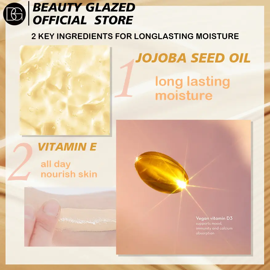 BEAUTY GLAZED Matte Long Lasting Waterproof Liquid Foundation Full Coverage Foundation Concealer Cosmetics