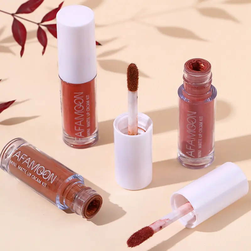 3pcs Matte Lip Glaze Lipstickset Makeup Mirror Surface Waterproof Lipstick Lip Gloss Non-stick Lasting Beauty Korean Cosmetic