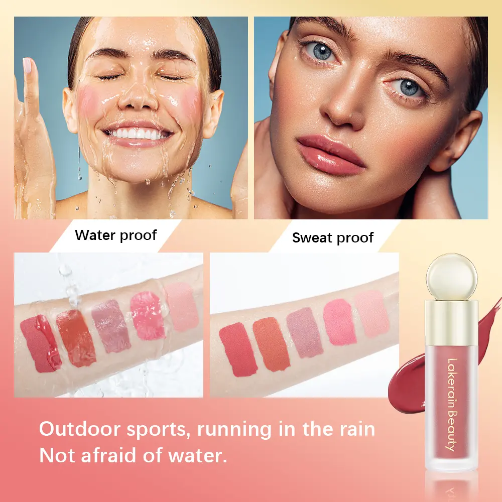 7.5ml Matte Liquid Blush Velvet Blusher Orange Peach Face Pigment Lasting Beauty Natural Cheek Tint Cream Waterproof  Blush