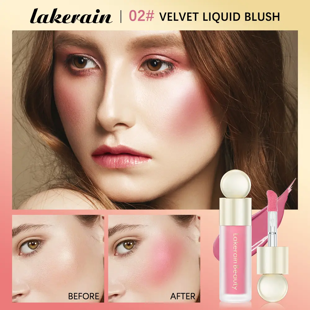 7.5ml Matte Liquid Blush Velvet Blusher Orange Peach Face Pigment Lasting Beauty Natural Cheek Tint Cream Waterproof  Blush