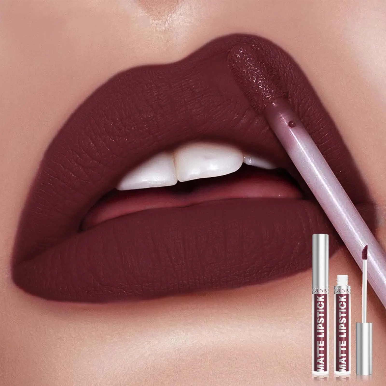 12 Colors Matte Lip Gloss Liquid Lipstick Waterproof Non-stick Purple Matte Nude Pigment Lip Tint Makeup Beauty Cosmetics Wholes