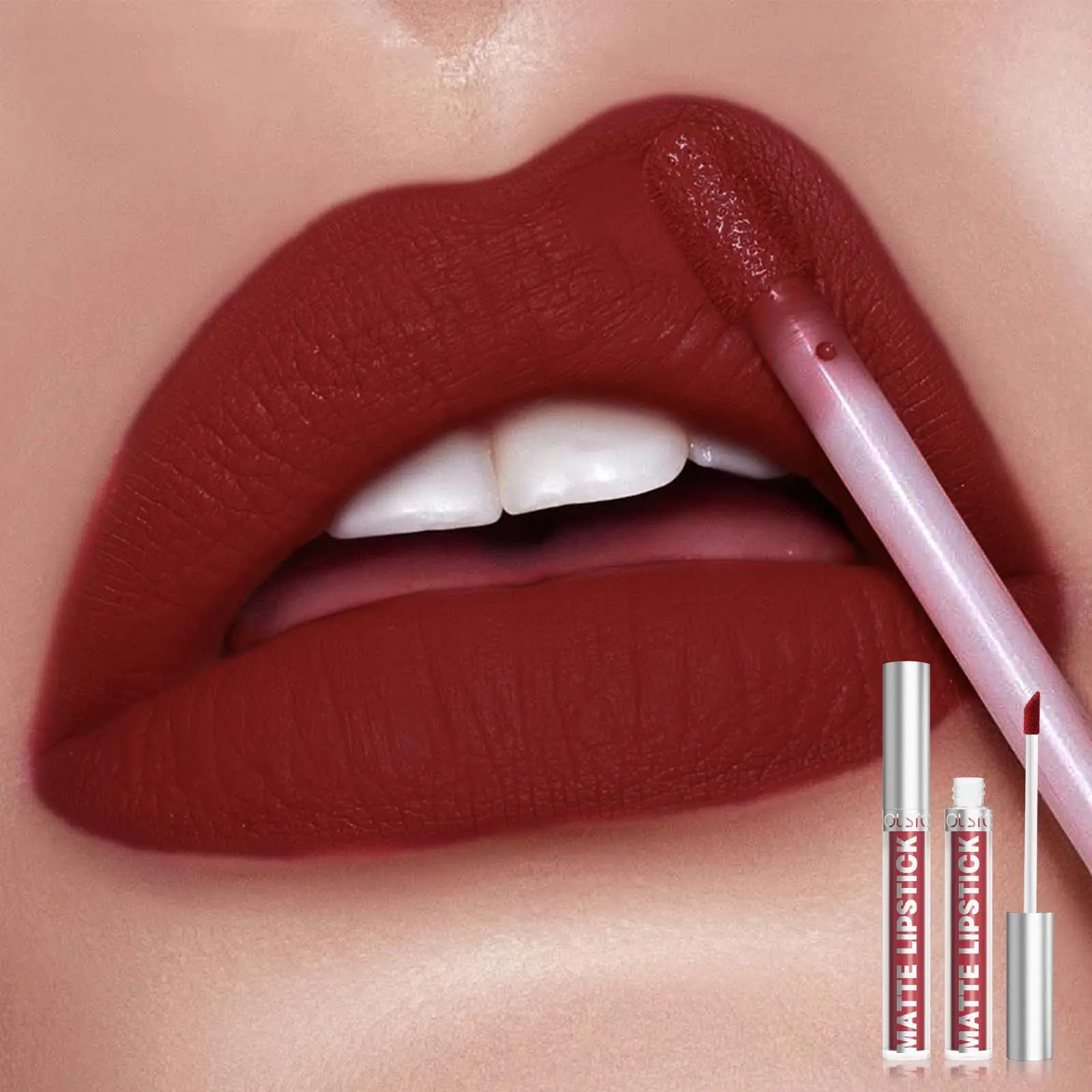 12 Colors Matte Lip Gloss Liquid Lipstick Waterproof Non-stick Purple Matte Nude Pigment Lip Tint Makeup Beauty Cosmetics Wholes