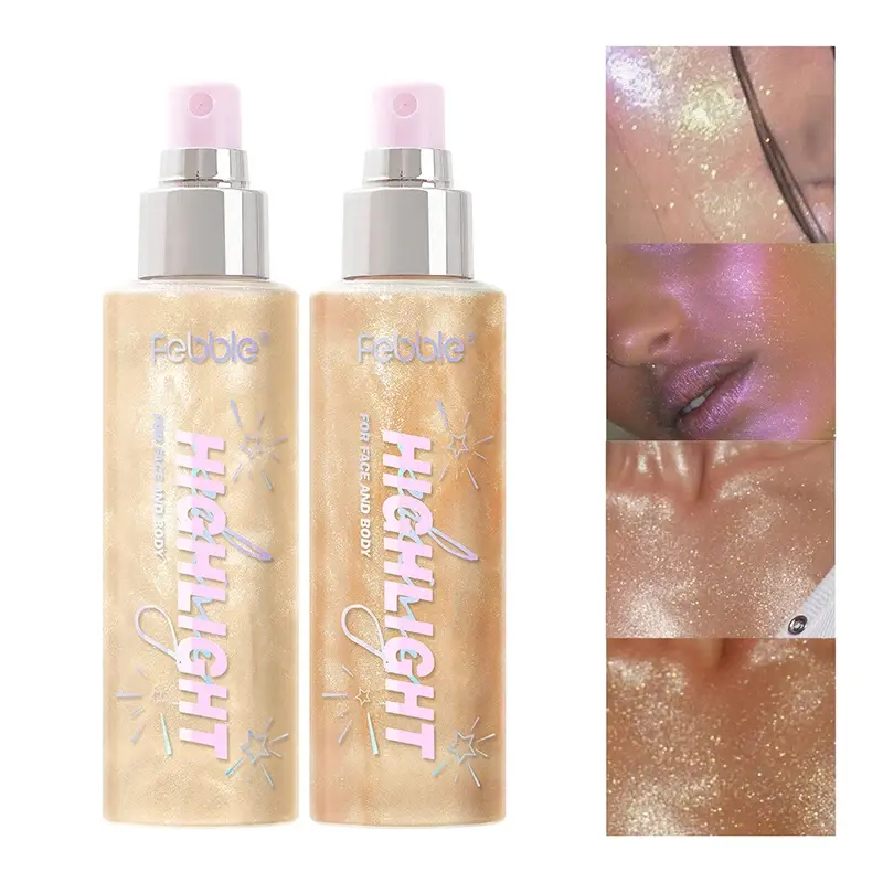Diamond Highlighter Spray Longlasting High Gloss Glitter Body Bronzer Highlight Powder Face Contour Illuminator Pro Makeup 120ML