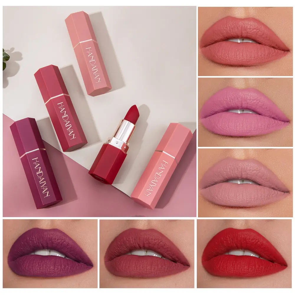 Matte Lipstick Long Lasting Women Waterproof Velvet Non-stick Cup Lip Stick New Beauty Cheap Very Cosmetics Makeup Wholesale