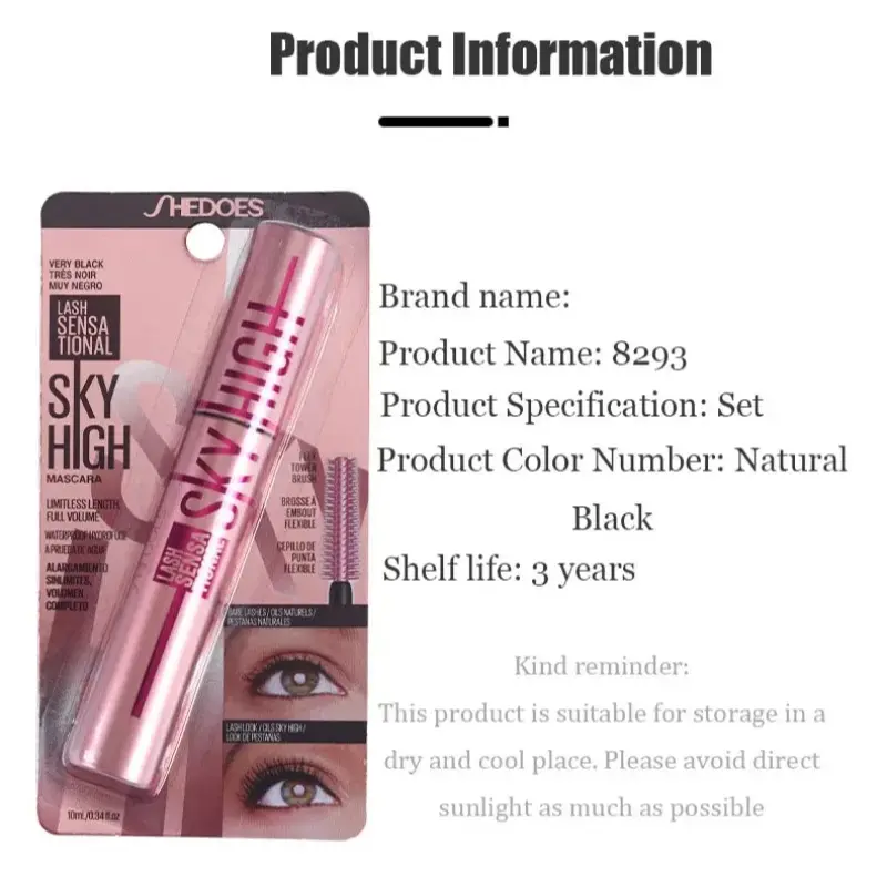 Eyelashes Lengthening Mascara Waterproof Long Lasting Silky Lash Black Eyelashes Extension Make Up Beauty Eye Korean Cosmetics