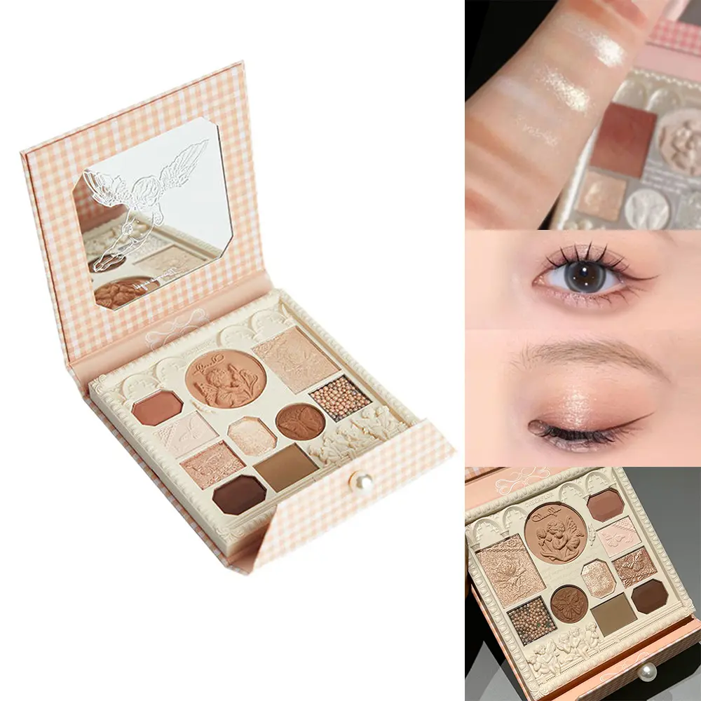 Cheerflor Angel Sculpting Eyeshadow Blush Highlighter Palette Waterproof Long Lasting Natural Makeup Look K Beauty Combo