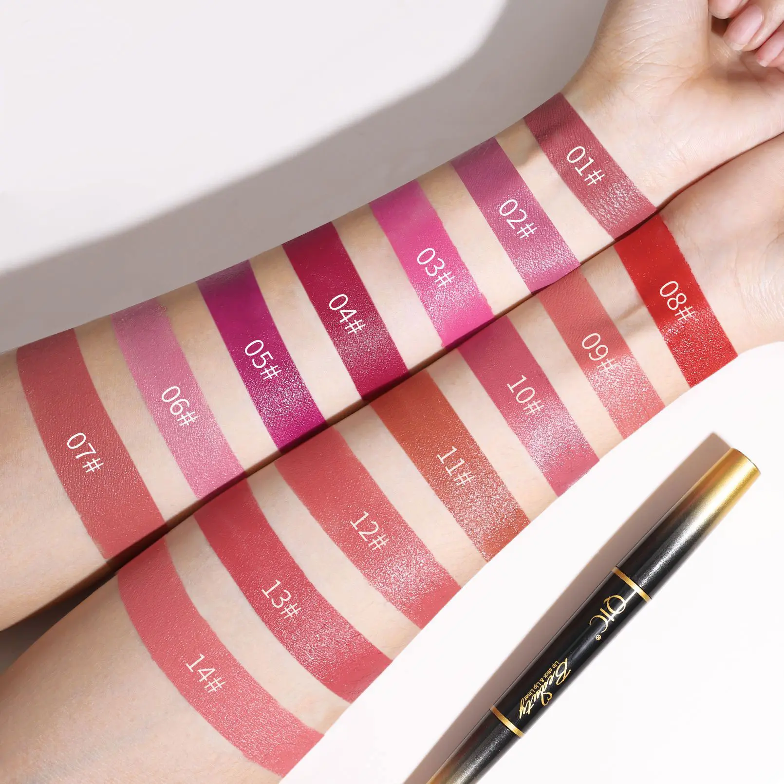2 In 1 Matte Lipstick lip liner Long Lasting Waterproof Makeup for women Korean Cosmetics Beauty Make up female Lip Tint Stain