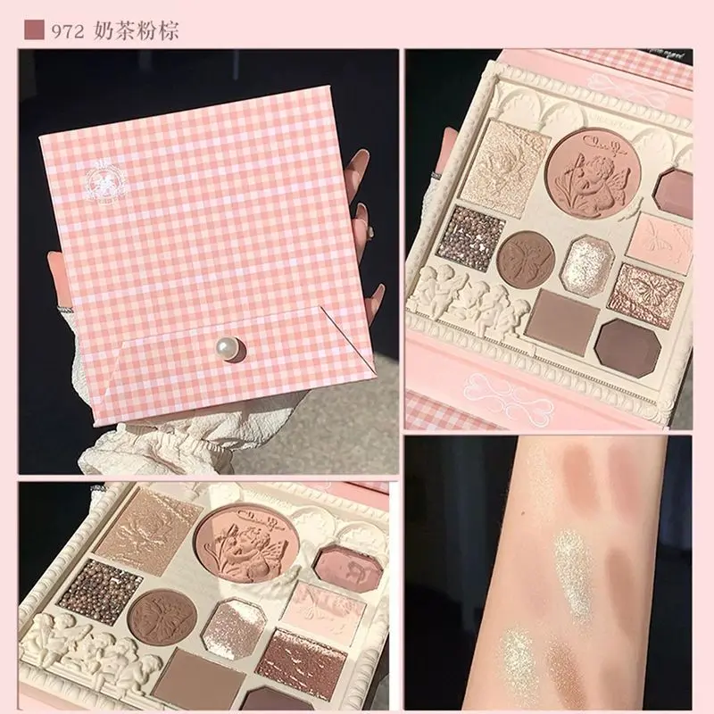 Cheerflor Angel Sculpting Eyeshadow Blush Highlighter Palette Waterproof Long Lasting Natural Makeup Look K Beauty Combo
