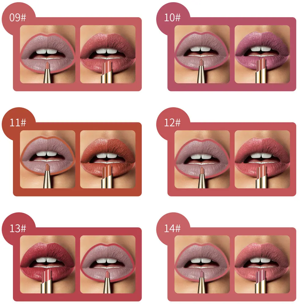 2 In 1 Matte Lipstick lip liner Long Lasting Waterproof Makeup for women Korean Cosmetics Beauty Make up female Lip Tint Stain