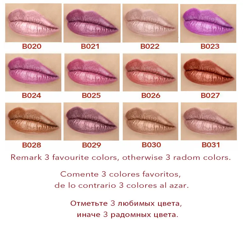 High Quality Korean Tint Nude Color Lipstick Glitter Pearl Waterproof Mate Soft Matte Lipstick Sets Beauty Makeup Cosmetics