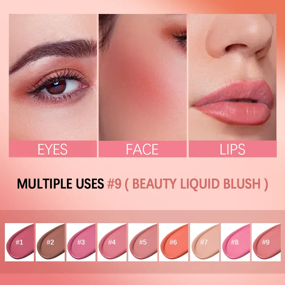 Beauty Liquid Blush Velvet Matte Blusher Face Pigment Lasting Waterproof Natural Cream Cheek Tint Orange Peach Maquiagem 4ml